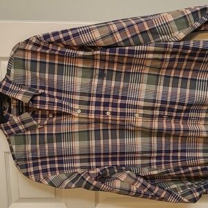 Nautica men's plaid long-sleeved button-up shirt size Large